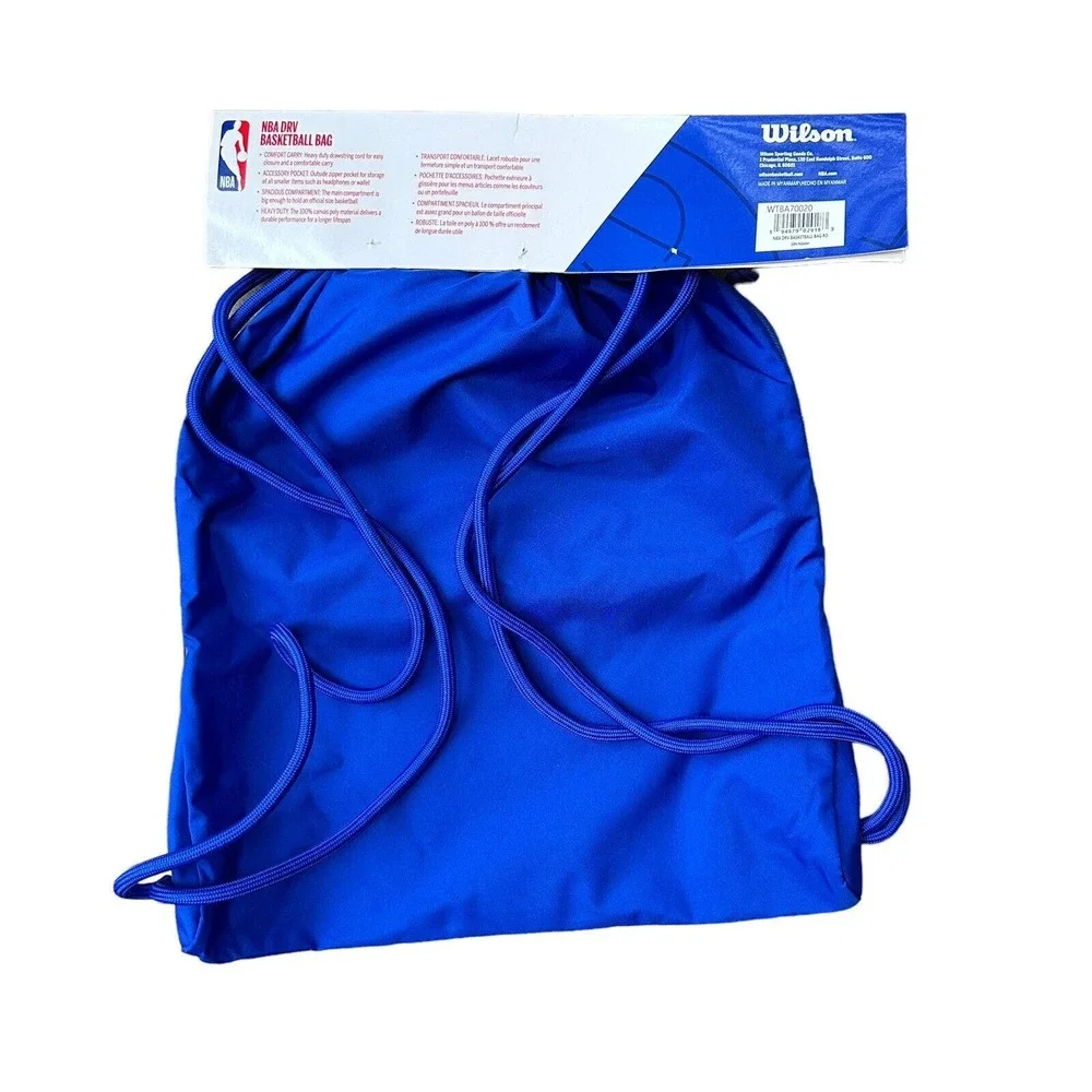Wilson NBA Drv Basketball Bag Backpack Sack Royal Blue NEW